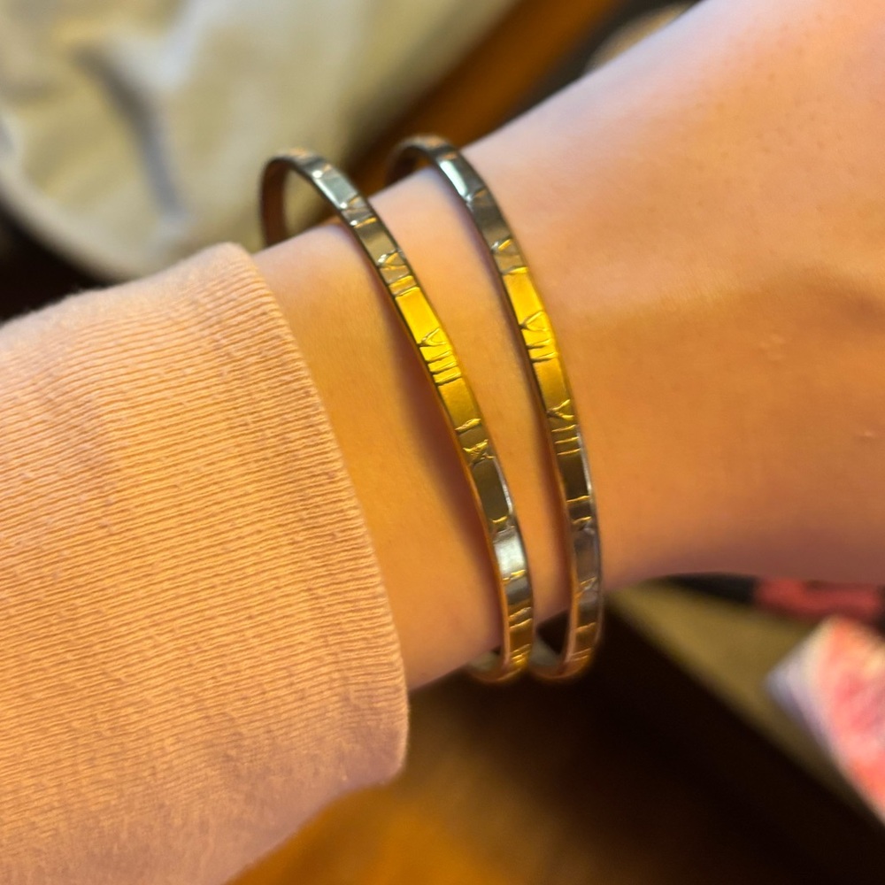 Gold Bangles with Roman Numerals